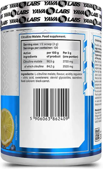 Yava Labs Citruline Malate 300gr Blueberry Lemon