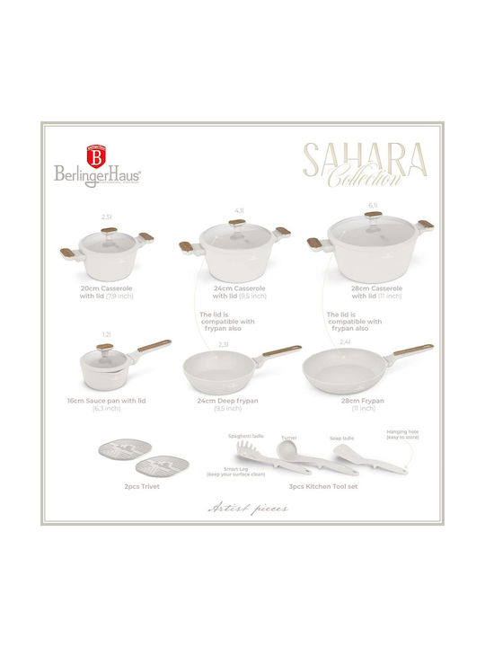 Berlinger Haus Set de Vase de Gătit din Aluminiu Sahara cu Acoperire Antiaderentă 6 Piese
