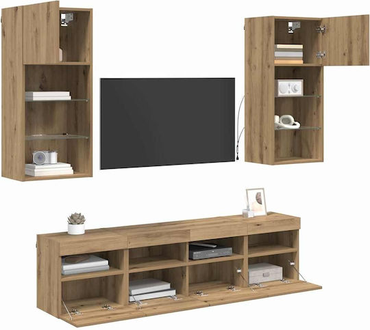 Σύνθετο Σαλονιού Artisan Oak με Φωτισμό Μ40.5xΒ30xΥ90εκ.