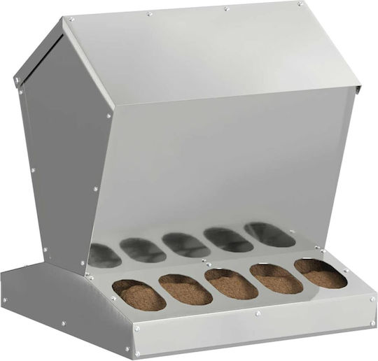 vidaXL Metal Feeder for Hens and Poultry with Capacity 4.65kg 40x40x45cm