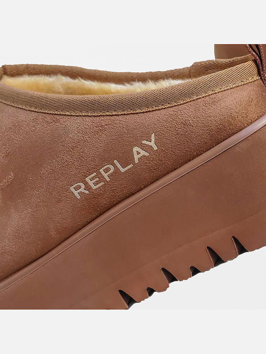Melrose Open Country Mules με Χαμηλό Τακούνι σε Καφέ Χρώμα