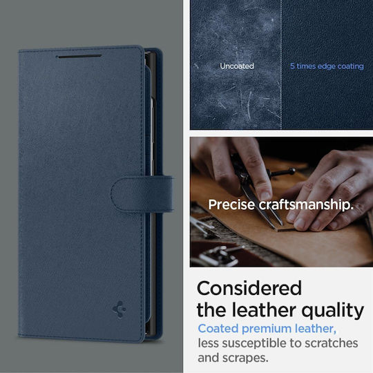 Spigen Портмоне Изкуствена кожа Тъмносин (Galaxy S24+)