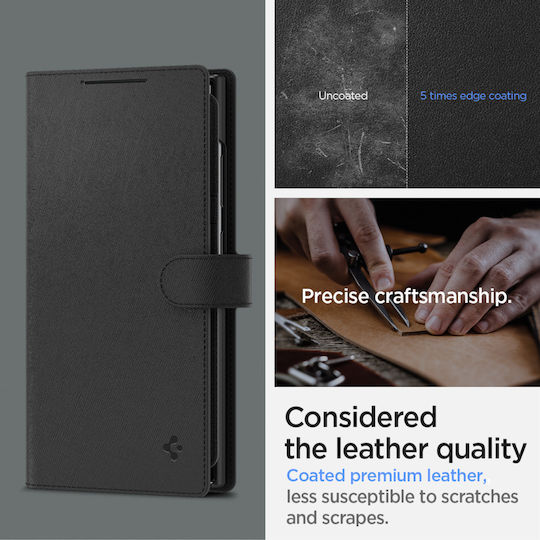 Spigen Портмоне Изкуствена кожа Тъмносин (Galaxy S24+)