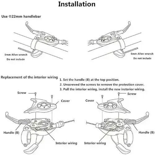 Set of Bicycle Gear and Brake Levers - Shifters 3x7 Speeds Sds-13832