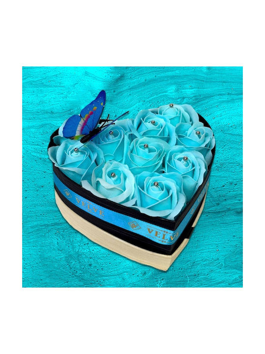 Intimissimo Floral Arrangement 10 Soap Roses Decorative Butterfly Blue