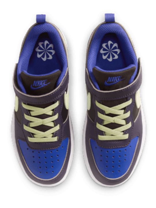 Court Borough Low Recraft Kids Sneakers with Hoop & Loop Closure Black