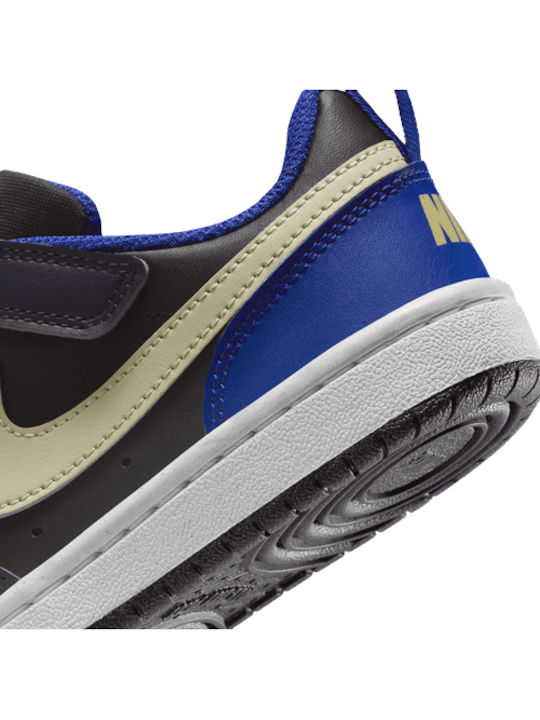 Court Borough Low Recraft Kids Sneakers with Hoop & Loop Closure Black