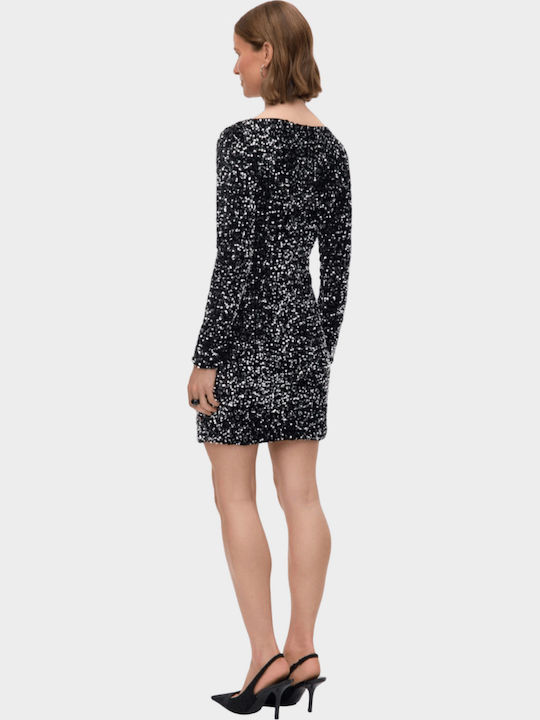Vero Moda Bella με Παγιέτες Φόρεμα All day Μαύρο