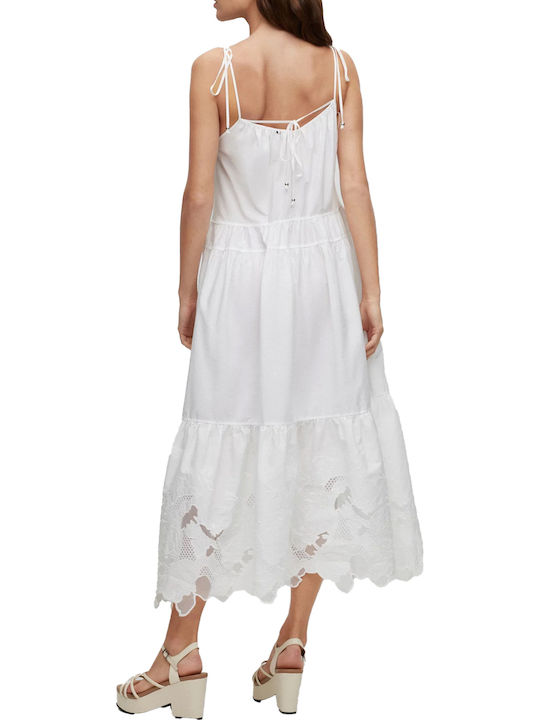 Sommer Midi Kleid Weiß
