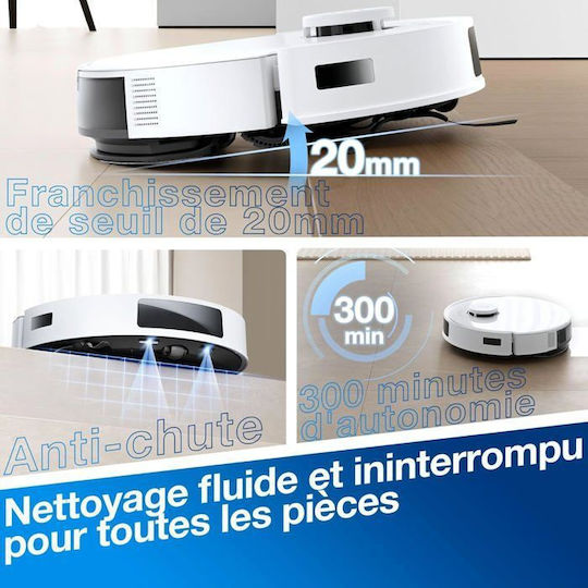 Ecovacs Deebot N20 Plus Robot Vacuum Cleaner with Laser Mapping and 8000Pa Suction Power White