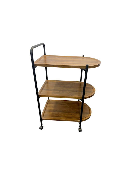 Round Side Table Wooden with Wheels MxPek.