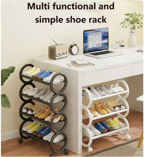 Kunststoff Schuhorganisator Schublade Schuhregal 4 Schichten 20x72cm