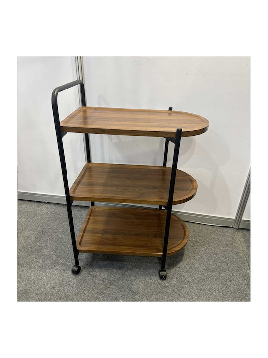Round Side Table Wooden with Wheels MxPek.