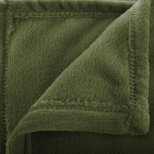 Single Blanket Polyester Khaki 1.30x1.80m