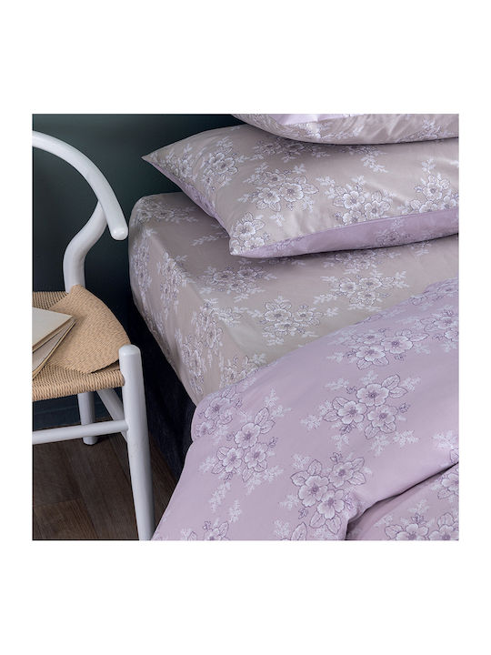 Palamaiki Bettbezug-Set Baumwolle Übergröße mit 2 Kissenbezügen 240x250 Fashion Life Fl6281 Rosa