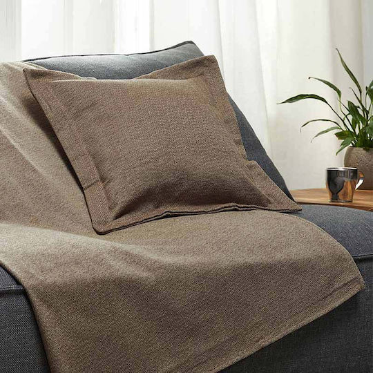Aigaion Aigaion Decorative Pillow Case Chenille Brown 45x45cm