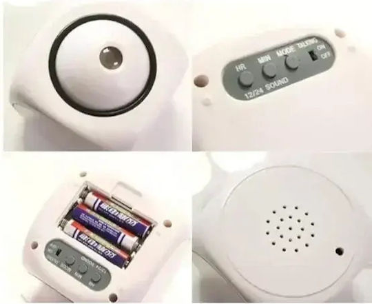 Arrango Ceas De Masă Digital Led Cu Ceas Deșteptător Alb Ak48203