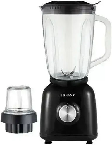 Sokany Μπλέντερ με Πλαστική Κανάτα 1.5 lt 500W Μαύρο SK-168