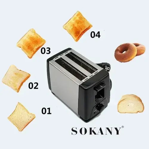 Sokany Тостер Двуместна 750W Inox