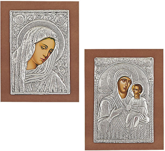 HOMie Icoană Maica Domnului Cu Pruncul Metalică 18x23cm