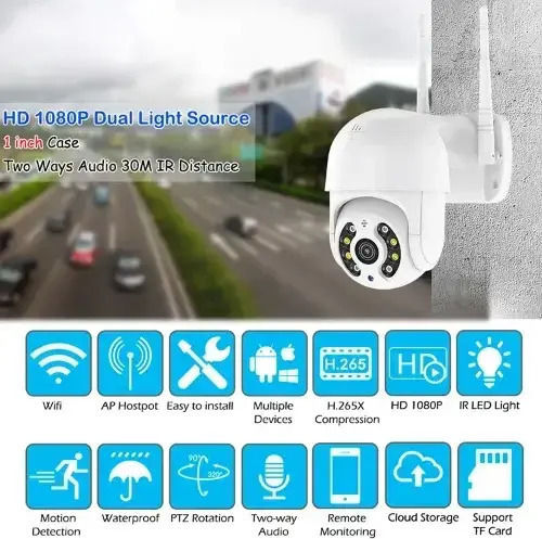 Factory A1 IP Κάμερα Παρακολούθησης Wi-Fi Full HD 1080p Αδιάβροχη με Αμφίδρομη Επικοινωνία και Φακό 3.6mm