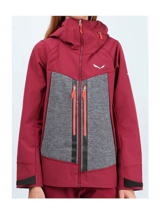 Salewa Comici Sw Dst 28176-6361 Women's Soft Shell Ski & Snowboard Jacket Red