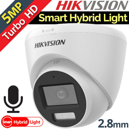 Hikvision DS-2CE78K0T-LFS CCTV Cameră de Supraveghere Full HD+ 5MP Rezistentă la apă cu Microfon și Lentilă 2.8mm