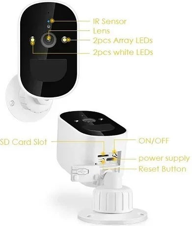Jortan JT-8185XM-2T IP Surveillance Camera Full HD 1080p Waterproof Battery Powered with Two-Way Communication and Lens 3.6mm