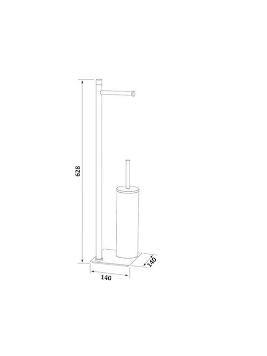 Trilly Chrome Tr3213 Toilet Paper Holder And Toilet Brush Set