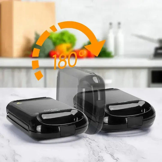Aigostar Sandwich Maker with Removable Plates for 2 Sandwiches 1200W Black