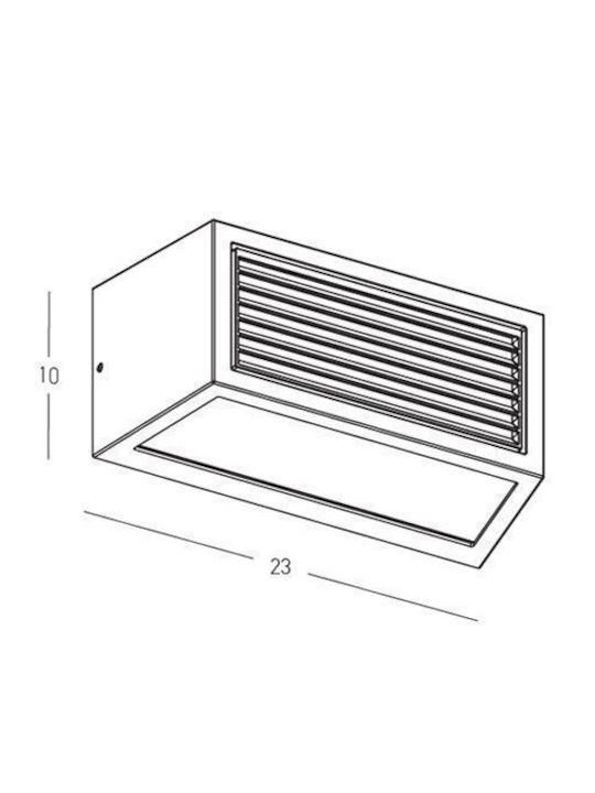 Zambelis Lights Wall-Mounted Outdoor Light E27 IP54 Double Beam 23x9.5cm