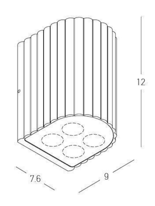 Zambelis Lights Wall-Mounted Outdoor Light LED with Warm White Light