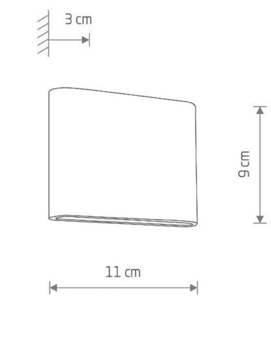 Nowodvorski Wandmontierte Außenleuchte LED mit Warmweiß Licht 9x11εκ.