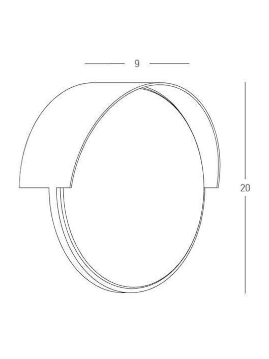 Zambelis Lights Επιτοίχιο Εξωτερικό Φωτιστικό LED IP54 10W