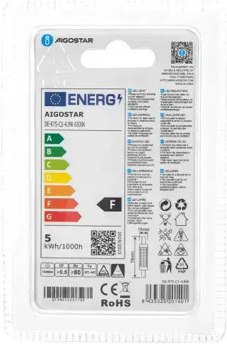 Aigostar Ντουί Λάμπα LED 5W 78mm για Ντουί R7S Ψυχρό Λευκό 500lm
