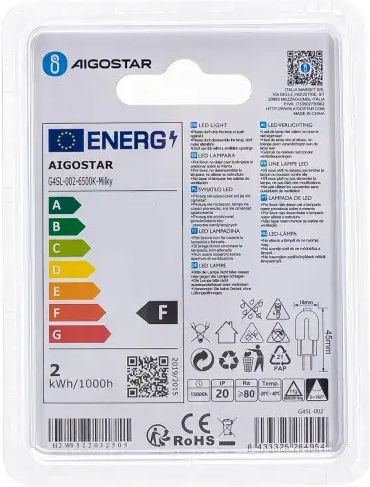 Aigostar Ντουί Λάμπα LED 1.7W για Ντουί G4 Ψυχρό Λευκό 160lm