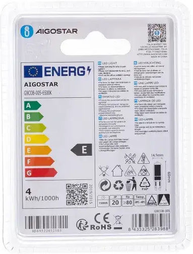 Aigostar Socket LED Bulb 4W for Socket G9 Cool White 450lm
