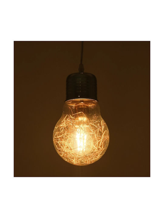GloboStar Lamp Κρεμαστό Φωτιστικό Διάφανο με Ντουί E27 15x15x27εκ.