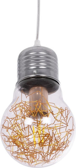 GloboStar Lamp Pendant Light Transparent with Socket E27 15x15x27cm