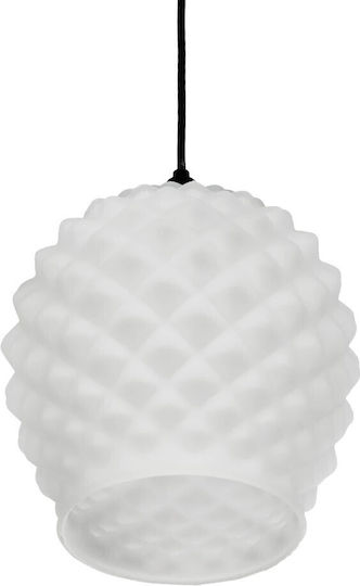 GloboStar Kegel Pendant Light White with Crystals for Socket E27 19x19x19cm