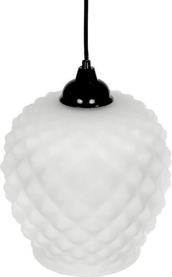 GloboStar Kegel Pendant Light White with Crystals for Socket E27 19x19x19cm