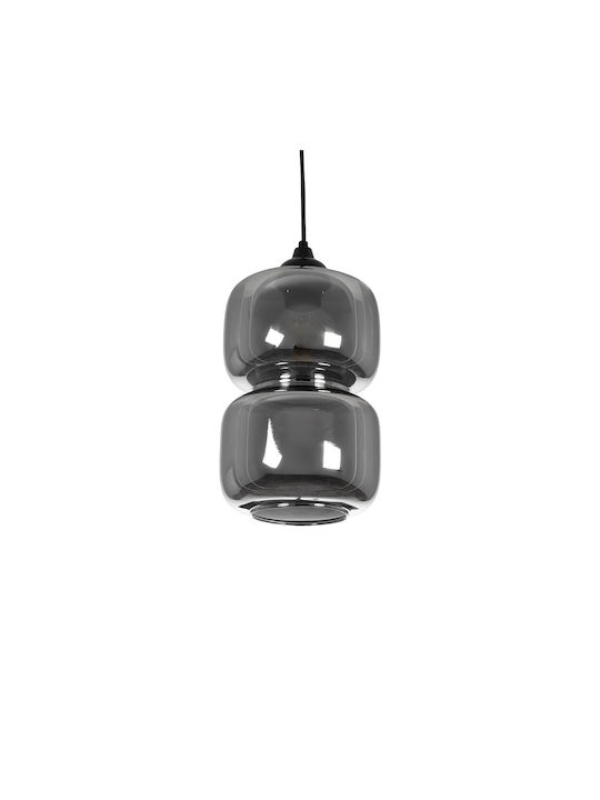 GloboStar Pendant Light Black with Crystals for Socket E27 18x18x31cm