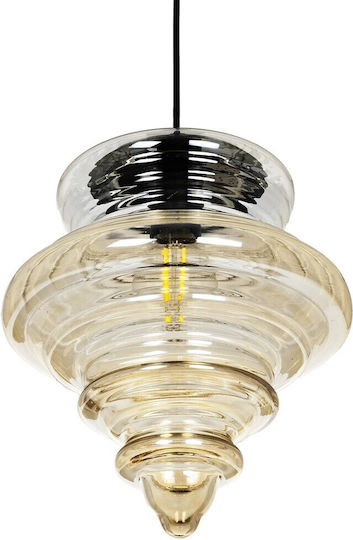 GloboStar Pendant Light Multicolour with Crystals for Socket E27 25x25x30cm