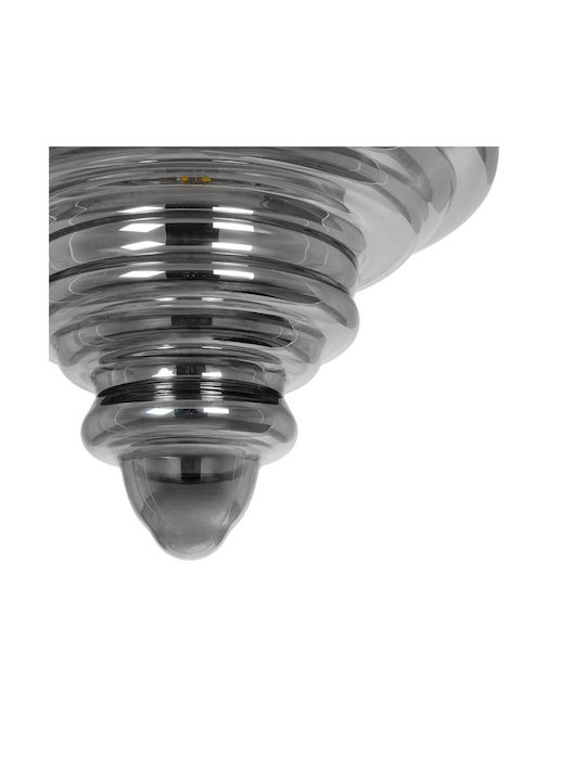 GloboStar Corte Pendant Light Black with Crystals for Socket E27 25x25x30cm