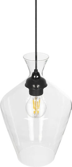GloboStar Pendant Light Transparent with Crystals for Socket E27 20x20x32cm
