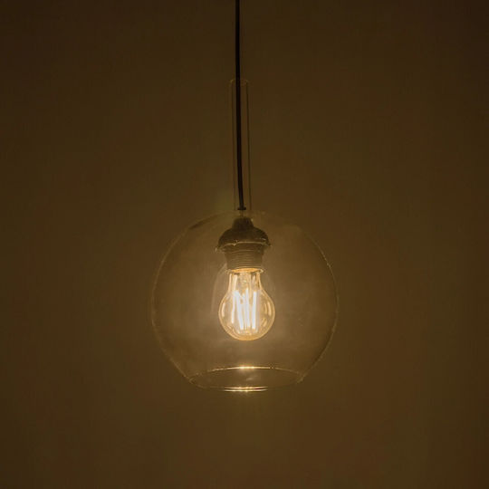 GloboStar Mprala Pendant Light Transparent with Crystals for Socket E27 20x20x18cm