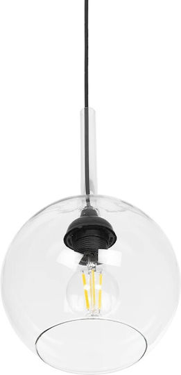 GloboStar Mprala Pendant Light Transparent with Crystals for Socket E27 20x20x18cm