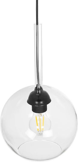 GloboStar Mprala Pendant Light Transparent with Crystals for Socket E27 20x20x18cm