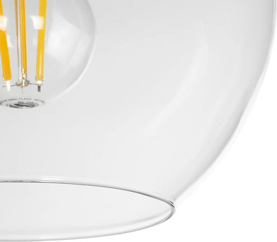 GloboStar Mprala Pendant Light Transparent with Crystals for Socket E27 20x20x18cm