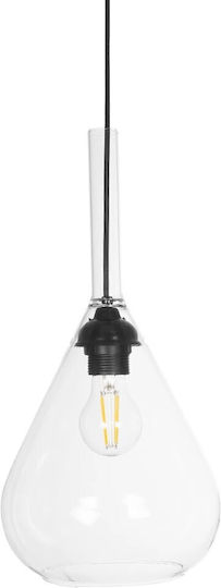 GloboStar Pendant Light Transparent with Crystals for Socket E27 20x20x42cm